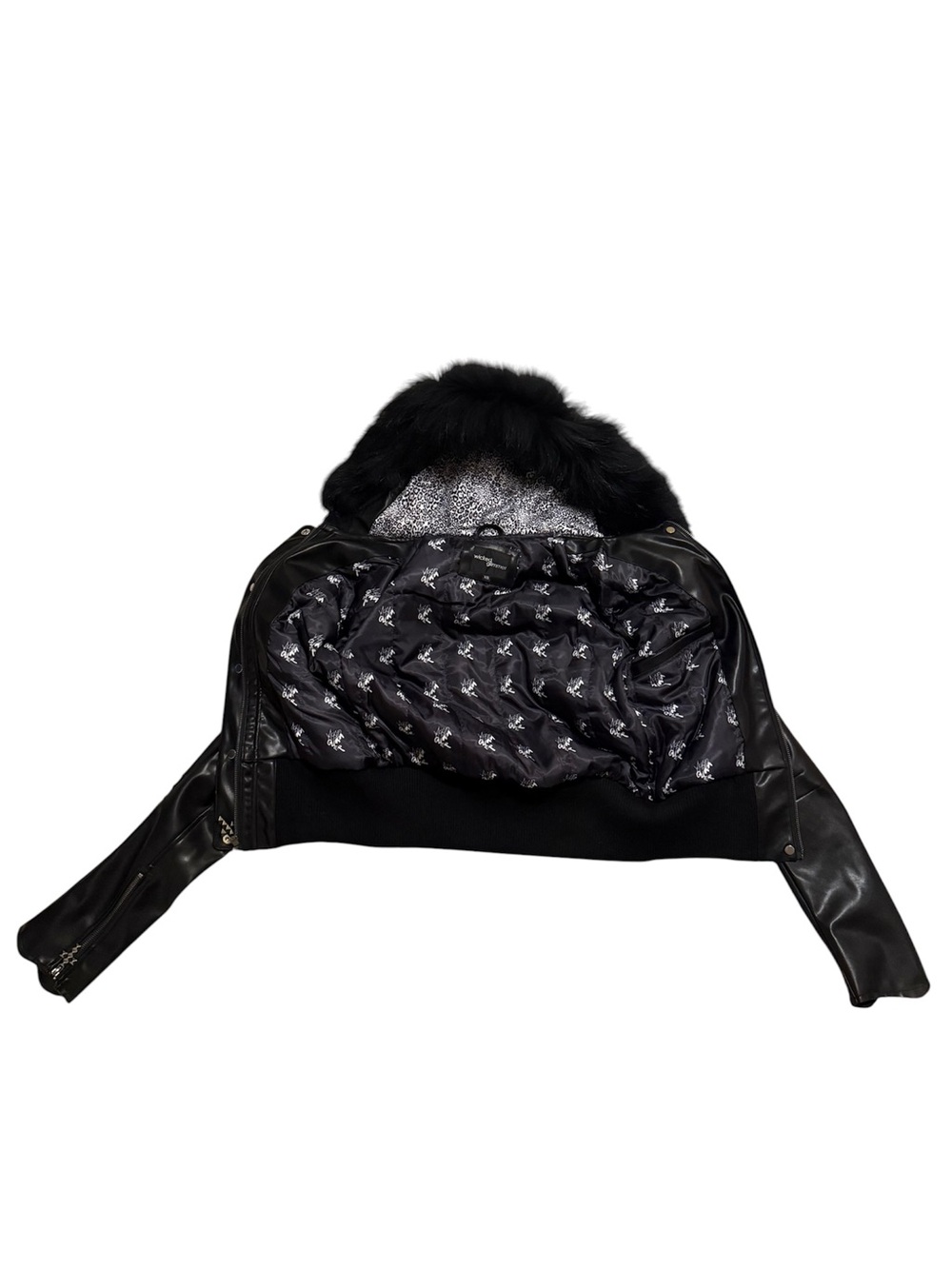 Women's Black Bomber Jacket with Faux Fur Trim (Bound by Faith)